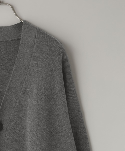 LOWRYS FARM（ローリーズファーム）の「【LFM(U)】スウェットライクニットカーディガン　 646593（カーディガン/ボレロ・メンズ・グレー/ネイビー/イエロー・FREE）」の6枚目の写真