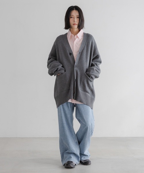 LOWRYS FARM（ローリーズファーム）の「【LFM(U)】スウェットライクニットカーディガン　 646593（カーディガン/ボレロ・メンズ・グレー/ネイビー/イエロー・FREE）」の22枚目の写真