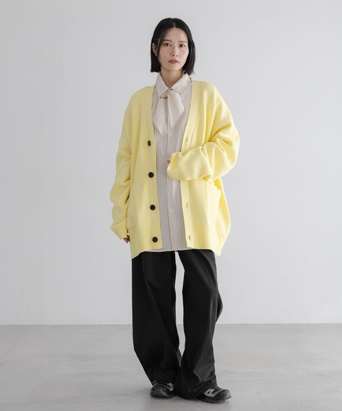 LOWRYS FARM（ローリーズファーム）の「【LFM(U)】スウェットライクニットカーディガン　 646593（カーディガン/ボレロ・メンズ・グレー/ネイビー/イエロー・FREE）」の16枚目の写真