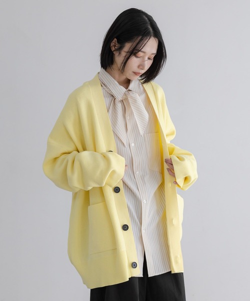 LOWRYS FARM（ローリーズファーム）の「【LFM(U)】スウェットライクニットカーディガン　 646593（カーディガン/ボレロ・メンズ・グレー/ネイビー/イエロー・FREE）」の20枚目の写真