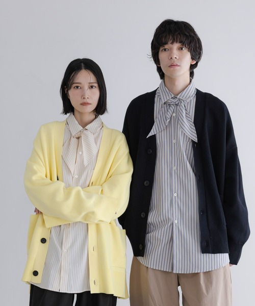 LOWRYS FARM（ローリーズファーム）の「【LFM(U)】スウェットライクニットカーディガン　 646593（カーディガン/ボレロ・メンズ・グレー/ネイビー/イエロー・FREE）」の15枚目の写真