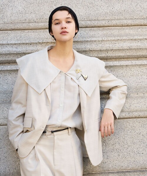 BEAUTY&YOUTH UNITED ARROWS(ビューティーアンドユースユナイテッドアローズ)の「ポリエステルブレンド チェック テーラードジャケット(テーラードジャケット・レディース・ベージュ・S/M)」の2枚目の写真