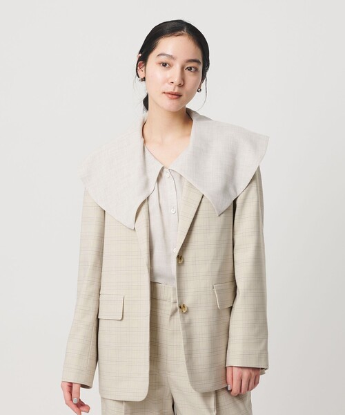BEAUTY&YOUTH UNITED ARROWS(ビューティーアンドユースユナイテッドアローズ)の「ポリエステルブレンド チェック テーラードジャケット(テーラードジャケット・レディース・ベージュ・S/M)」の3枚目の写真