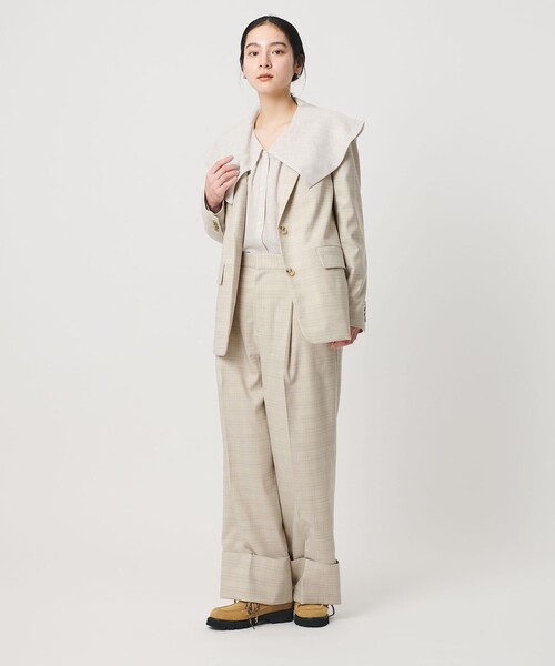 BEAUTY&YOUTH UNITED ARROWS(ビューティーアンドユースユナイテッドアローズ)の「ポリエステルブレンド チェック テーラードジャケット(テーラードジャケット・レディース・ベージュ・S/M)」の5枚目の写真