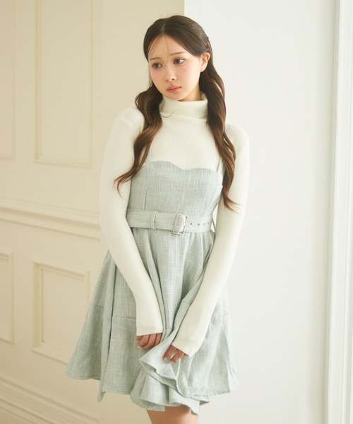 TITTY&CO.(ティティーアンドコー)の「ハイネックリブニット(ニット/セーター・レディース・ベージュ/グレー/ピンク/ライトグレー/アイボリー・FREE)」の12枚目の写真