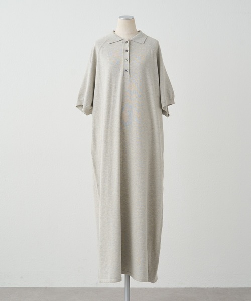 PUAL CE CIN（ピュアルセシン）の「ニットポロワンピース（ワンピース・レディース・ネイビー/ライトグレー・FREE）」の9枚目の写真