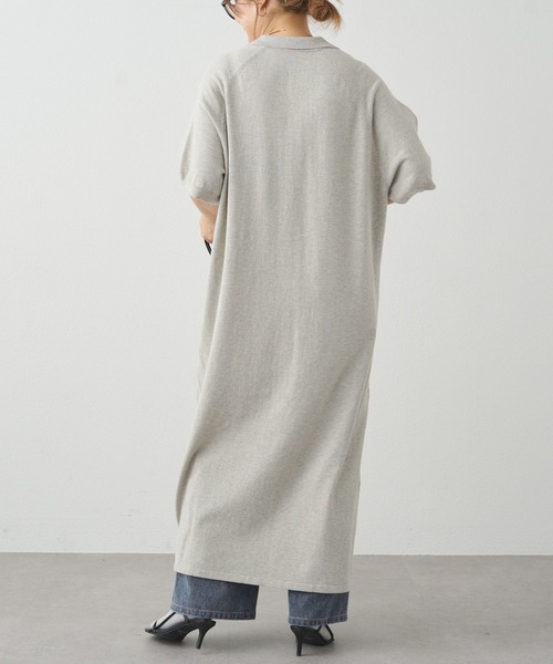 PUAL CE CIN（ピュアルセシン）の「ニットポロワンピース（ワンピース・レディース・ネイビー/ライトグレー・FREE）」の7枚目の写真