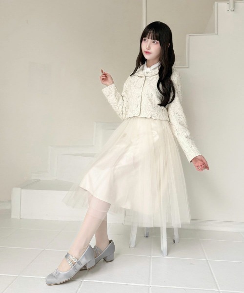 an another angelus（アンアナザーアンジェラス）の「【セットアップ対応】総レースショートジャケット（その他アウター・レディース・ピンクベージュ/アイボリー・FREE）」の3枚目の写真