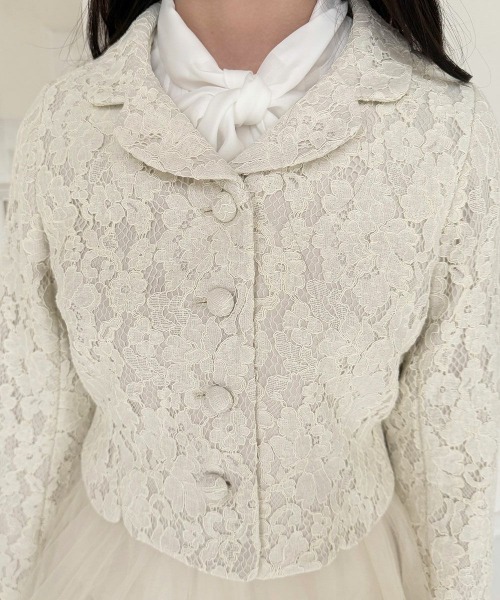 an another angelus（アンアナザーアンジェラス）の「【セットアップ対応】総レースショートジャケット（その他アウター・レディース・ピンクベージュ/アイボリー・FREE）」の5枚目の写真