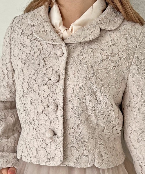 an another angelus（アンアナザーアンジェラス）の「【セットアップ対応】総レースショートジャケット（その他アウター・レディース・ピンクベージュ/アイボリー・FREE）」の11枚目の写真