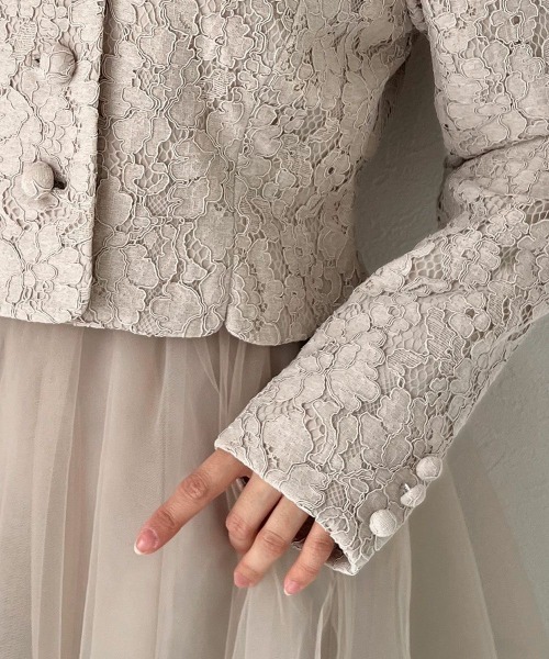 an another angelus（アンアナザーアンジェラス）の「【セットアップ対応】総レースショートジャケット（その他アウター・レディース・ピンクベージュ/アイボリー・FREE）」の12枚目の写真