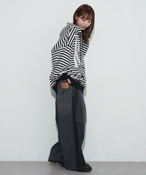 RePRODUCTION LABEL（リプロダクションレーベル）の「【RePRODUCTION LABEL / リプロダクションレーベル】ZIPフーディー（パーカー・レディース・ブラック/チャコールグレー/サックスブルー・FREE）」の16枚目の写真