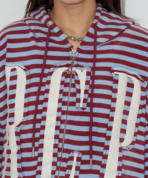 RePRODUCTION LABEL（リプロダクションレーベル）の「【RePRODUCTION LABEL / リプロダクションレーベル】ZIPフーディー（パーカー・レディース・ブラック/チャコールグレー/サックスブルー・FREE）」の7枚目の写真