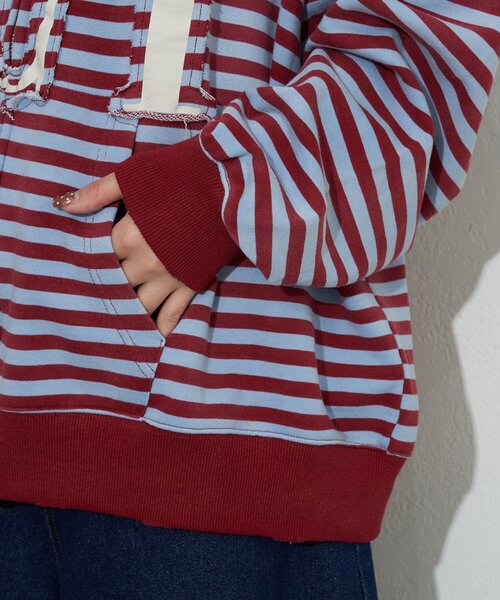 RePRODUCTION LABEL（リプロダクションレーベル）の「【RePRODUCTION LABEL / リプロダクションレーベル】ZIPフーディー（パーカー・レディース・ブラック/チャコールグレー/サックスブルー・FREE）」の8枚目の写真