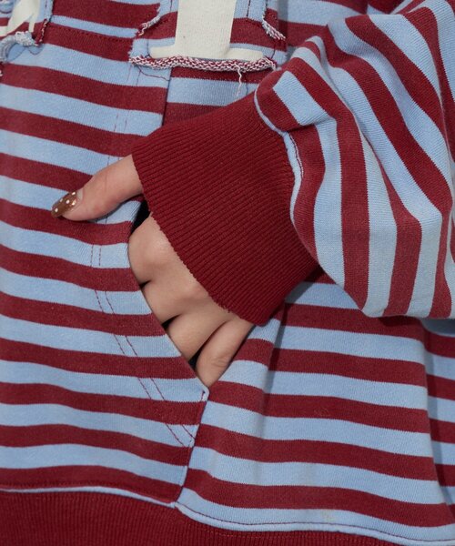 RePRODUCTION LABEL（リプロダクションレーベル）の「【RePRODUCTION LABEL / リプロダクションレーベル】ZIPフーディー（パーカー・レディース・ブラック/チャコールグレー/サックスブルー・FREE）」の9枚目の写真