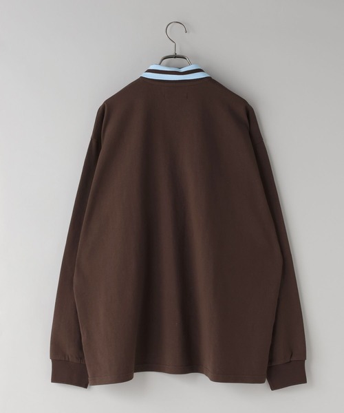 LOWRYS FARM（ローリーズファーム）の「LFM(U)【MICKEY】ラインポロLS　 653952（Tシャツ/カットソー・メンズ・ネイビー/ブラウン・LARGE/MEDIUM）」の3枚目の写真