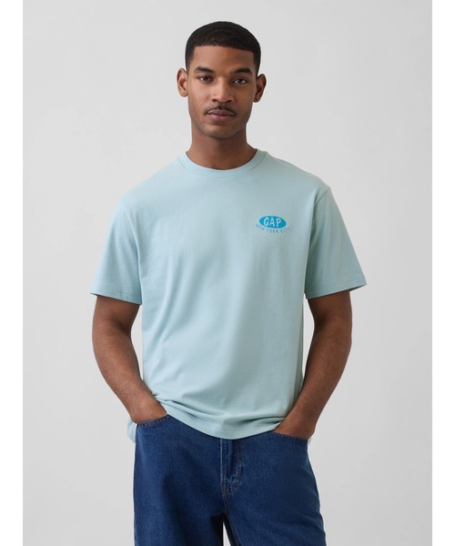 GAP（ギャップ）の「エブリディ ソフト リラックスフィット グラフィックTシャツ（Tシャツ/カットソー・メンズ・ライトブルー・XL/L/M/S/XS）」の2枚目の写真