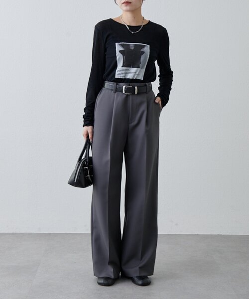 Lui's（ルイス）の「ストレッチツイルワイドパンツ（その他パンツ・レディース・ブラック/ダークグレー・36/38）」の17枚目の写真