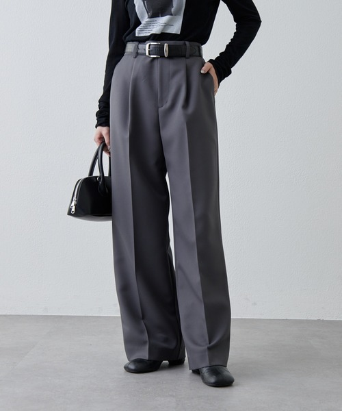 Lui's（ルイス）の「ストレッチツイルワイドパンツ（その他パンツ・レディース・ブラック/ダークグレー・36/38）」の3枚目の写真