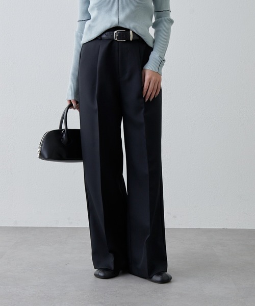 Lui's（ルイス）の「ストレッチツイルワイドパンツ（その他パンツ・レディース・ブラック/ダークグレー・36/38）」の6枚目の写真