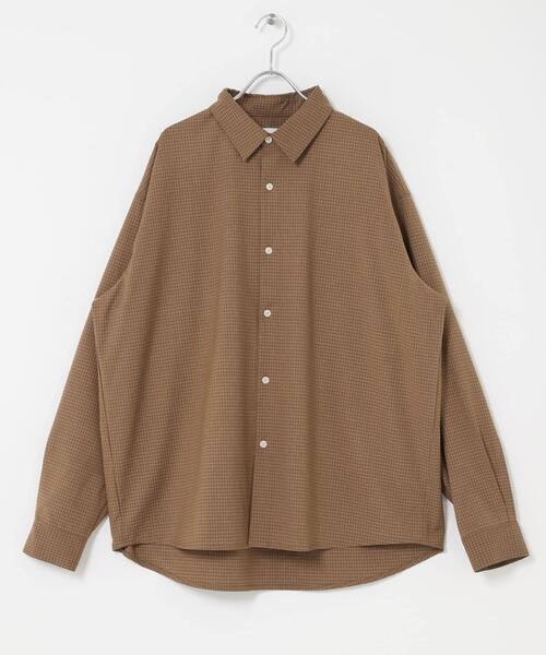 SENSE OF PLACE by URBAN RESEARCH（センスオブプレイスバイアーバンリサーチ）の「マイクロチェックレギュラーカラーシャツ（シャツ/ブラウス・メンズ・ライトブルー/ライトベージュ/ブラウン・LARGE/MEDIUM）」の11枚目の写真