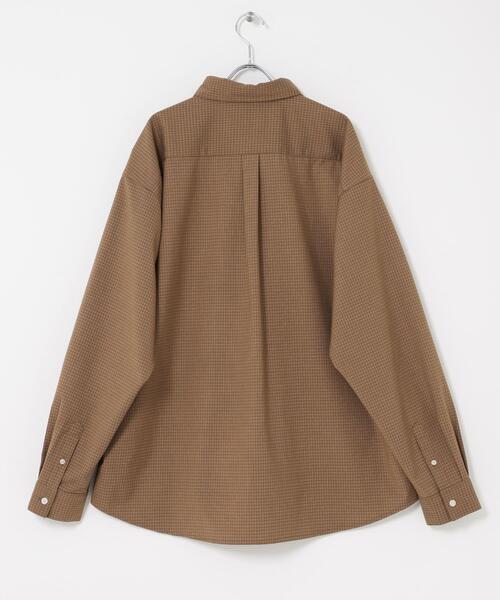 SENSE OF PLACE by URBAN RESEARCH（センスオブプレイスバイアーバンリサーチ）の「マイクロチェックレギュラーカラーシャツ（シャツ/ブラウス・メンズ・ライトブルー/ライトベージュ/ブラウン・LARGE/MEDIUM）」の14枚目の写真