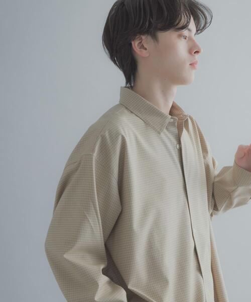 SENSE OF PLACE by URBAN RESEARCH（センスオブプレイスバイアーバンリサーチ）の「マイクロチェックレギュラーカラーシャツ（シャツ/ブラウス・メンズ・ライトブルー/ライトベージュ/ブラウン・LARGE/MEDIUM）」の18枚目の写真