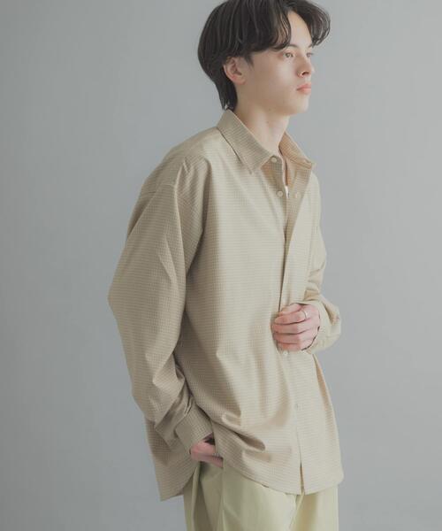 SENSE OF PLACE by URBAN RESEARCH（センスオブプレイスバイアーバンリサーチ）の「マイクロチェックレギュラーカラーシャツ（シャツ/ブラウス・メンズ・ライトブルー/ライトベージュ/ブラウン・LARGE/MEDIUM）」の21枚目の写真