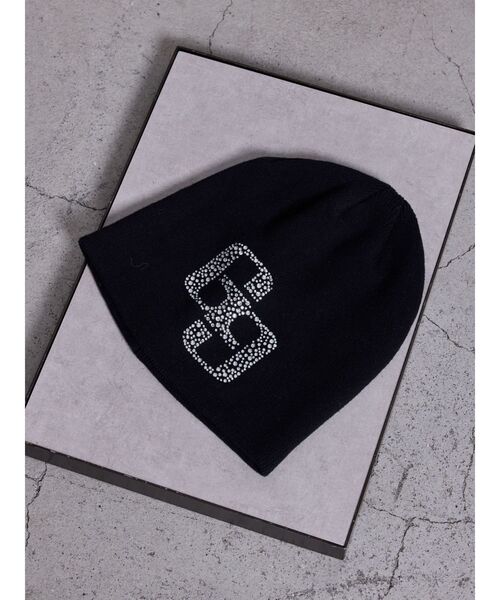 GYDA（ジェイダ）の「GG bijouニットCAP（ニットキャップ/ビーニー・レディース・オフホワイト/ブラック・FREE）」の2枚目の写真