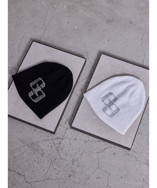 GYDA（ジェイダ）の「GG bijouニットCAP（ニットキャップ/ビーニー・レディース・オフホワイト/ブラック・FREE）」の3枚目の写真