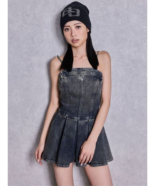 GYDA（ジェイダ）の「GG bijouニットCAP（ニットキャップ/ビーニー・レディース・オフホワイト/ブラック・FREE）」の5枚目の写真