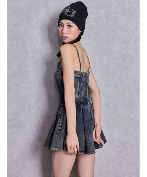 GYDA（ジェイダ）の「GG bijouニットCAP（ニットキャップ/ビーニー・レディース・オフホワイト/ブラック・FREE）」の6枚目の写真