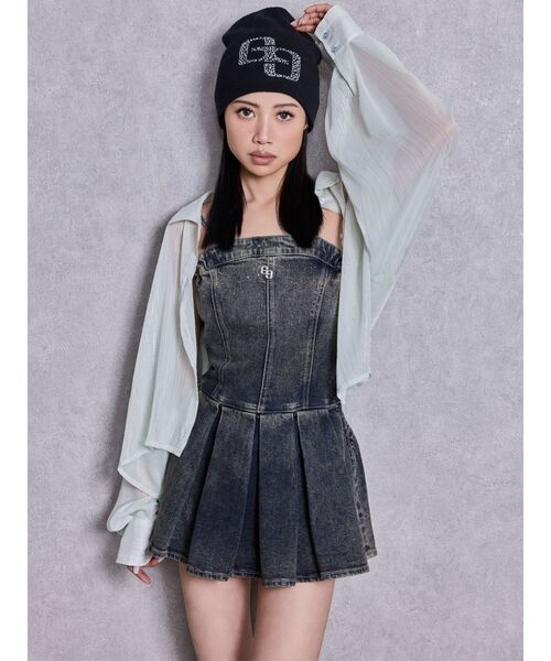 GYDA（ジェイダ）の「GG bijouニットCAP（ニットキャップ/ビーニー・レディース・オフホワイト/ブラック・FREE）」の8枚目の写真