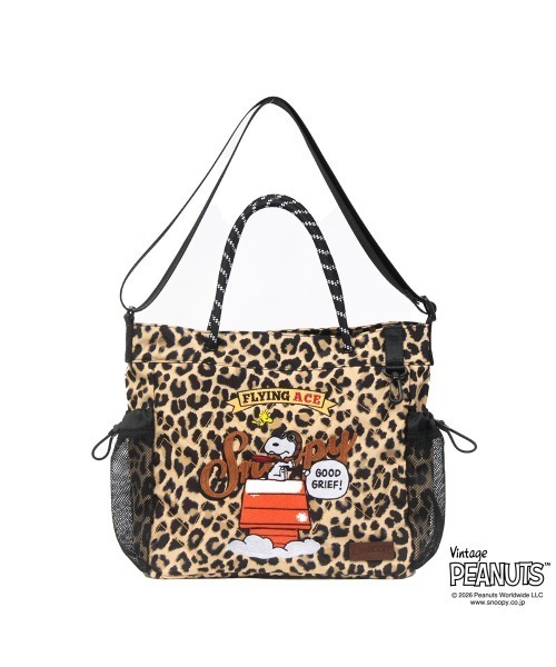 OUTDOOR PRODUCTS(アウトドアプロダクツ)の「2Way ポリエステル ロープショルダー PEANUTSコレクション スヌーピー(ショルダーバッグ・レディース・ライトグレー/ベージュ系その他/レオパード/ブラック・FREE)」の4枚目の写真