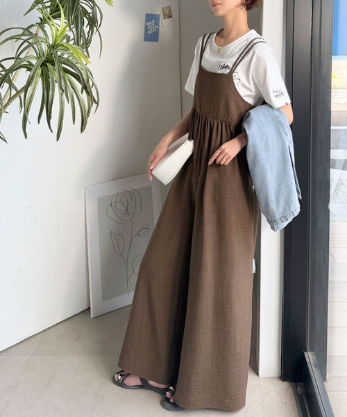 classicalelf(クラシカルエルフ)の「ダブルリボンが映える♪着回し力抜群の 前後2wayダブルストラップリボン紐サロペット(サロペット/オーバーオール・レディース・ブラウン/ブラック・LARGE/MEDIUM/SMALL/X-LARGE)」の16枚目の写真