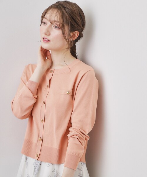 index（インデックス）の「ボクシークルーネックカーディガン【洗濯機OK】《5col》（カーディガン/ボレロ・レディース・ネイビー/オフホワイト/オレンジ系/ライトイエロー系・40/38/36）」の13枚目の写真