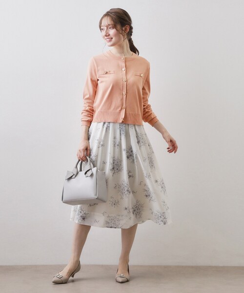 index（インデックス）の「ボクシークルーネックカーディガン【洗濯機OK】《5col》（カーディガン/ボレロ・レディース・ネイビー/オフホワイト/オレンジ系/ライトイエロー系・40/38/36）」の14枚目の写真