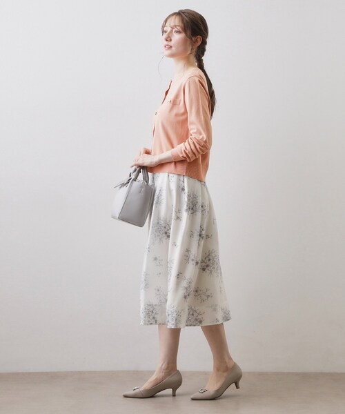 index（インデックス）の「ボクシークルーネックカーディガン【洗濯機OK】《5col》（カーディガン/ボレロ・レディース・ネイビー/オフホワイト/オレンジ系/ライトイエロー系・40/38/36）」の15枚目の写真