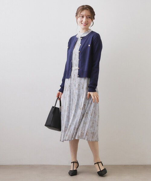 index（インデックス）の「ボクシークルーネックカーディガン【洗濯機OK】《5col》（カーディガン/ボレロ・レディース・ネイビー/オフホワイト/オレンジ系/ライトイエロー系・40/38/36）」の18枚目の写真