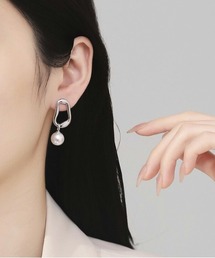 ビジューニュアンス×パール ドロップピアス