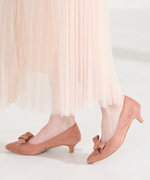 WA ORiental TRaffic（ダブルエーオリエンタルトラフィック）の「2way リボン ミドル ヒール パンプス /62108（パンプス・レディース・ベージュ/ブラック/ピンク・39/38/37/36/35/40）」の3枚目の写真