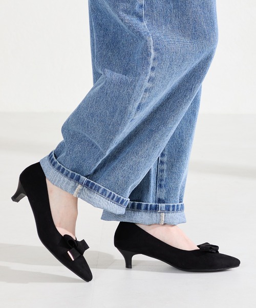 WA ORiental TRaffic（ダブルエーオリエンタルトラフィック）の「2way リボン ミドル ヒール パンプス /62108（パンプス・レディース・ベージュ/ブラック/ピンク・39/38/37/36/35/40）」の2枚目の写真