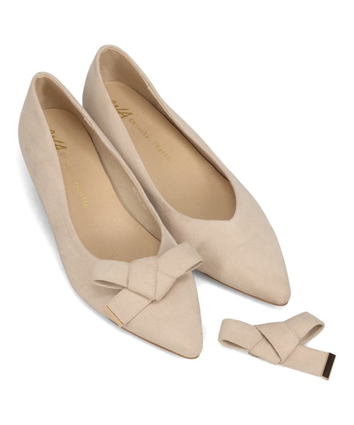 WA ORiental TRaffic（ダブルエーオリエンタルトラフィック）の「2way リボン ミドル ヒール パンプス /62108（パンプス・レディース・ベージュ/ブラック/ピンク・39/38/37/36/35/40）」の12枚目の写真