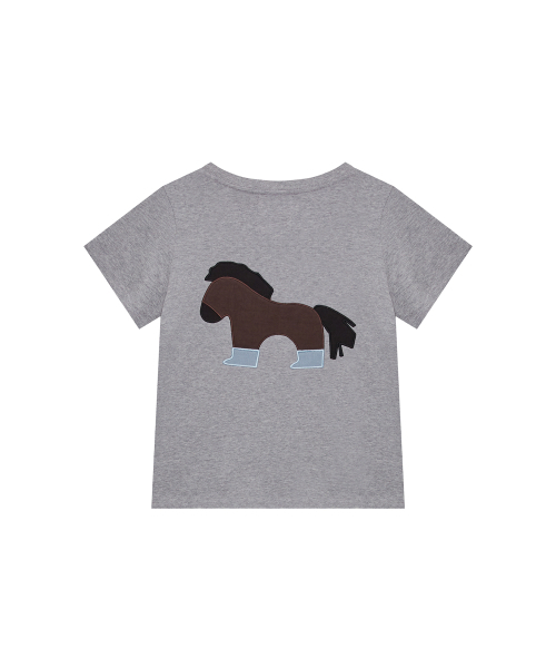 TANSANMAGNESIUM（タンサン マグネシウム）の「ポニーアップリケTシャツ (グレー)（Tシャツ/カットソー・レディース・その他・1/2/3/4）」の19枚目の写真
