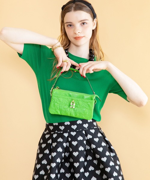 U（ユー）の「Poodmou【プードム】/お財布ショルダーバッグ（ショルダーバッグ・レディース・ターコイズブルー/オレンジ/ベージュ系その他/グリーン・FREE）」の3枚目の写真