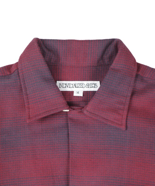 INDIVIDUALIZED SHIRTS（インディビジュアライズドシャツ）の「【SE1】【INDIVIDUALIZED SHIRTS/インディビジュアライズドシャツ】 CUSTOM CAMPCOLLAROMBRE CHECK SS SHIRT（シャツ/ブラウス・メンズ・Red・M）」の4枚目の写真
