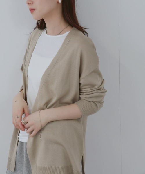Mac-House(マックハウス)の「FreeNature トッパーカーディガン&Tシャツアンサンブル(ニット/セーター・レディース・ブラック/グレー/グレイッシュベージュ/ライトブルー・L/M)」の17枚目の写真