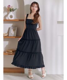 ティアードワンピース ギャザー ふんわり」に該当するワンピース