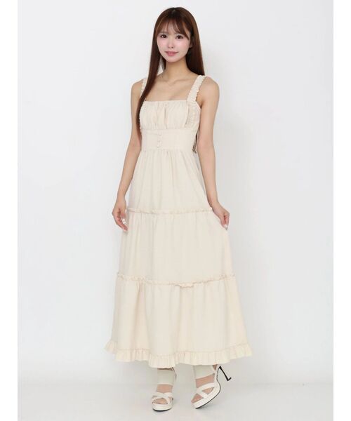 EATME(イートミー)の「コルセットライクティアードワンピース(ワンピース・レディース・レッド/ブラック/アイボリー・MEDIUM/SMALL)」の10枚目の写真