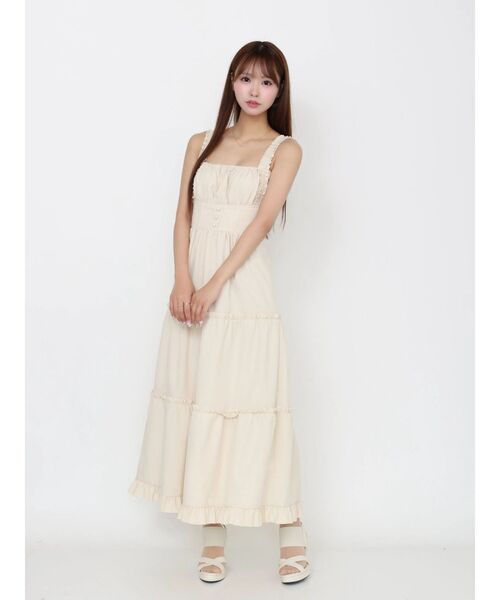 EATME(イートミー)の「コルセットライクティアードワンピース(ワンピース・レディース・レッド/ブラック/アイボリー・MEDIUM/SMALL)」の9枚目の写真